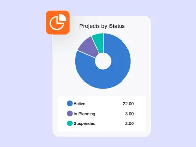 An interface showing a business software dashboard titled "Projects by Status."