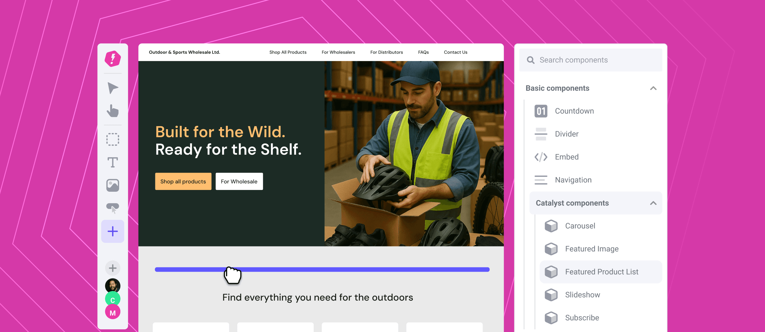 Makeswift platform screenshot component web builder